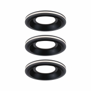 LED Einbauleuchte Sormus 3er-Set  IP65 rund 100mm  3x4,8 / 1,5W 560lm / 180lm 230V  3000K Schwarz