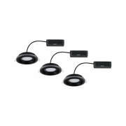 LED Einbauleuchte Sormus 3er-Set  IP65 rund 100mm  3x4,8 / 1,5W 560lm / 180lm 230V  3000K Schwarz