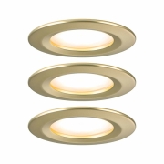 LED Einbauleuchte Nova Coin Basisset starr IP44 rund 78mm  Coin 3x6W 3x470lm 230V  2700K Gold matt