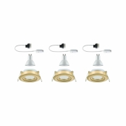 LED Einbauleuchte Nova Plus 3er-Set  IP65 rund 93mm 30° GU10 3x6W 3x460lm 230V dimmbar 2700K Gold matt