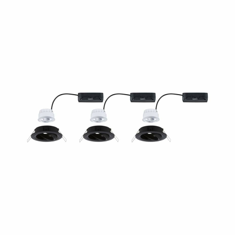 Paulmann LED Einbauleuchte Nova Coin 3er-Set   rund 84mm 50° 3x2,8W 3x505lm 230V  4000K Schwarz matt
