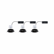 LED Einbauleuchte Nova Coin 3er-Set   rund 84mm 50° 3x2,8W 3x505lm 230V  4000K Schwarz matt