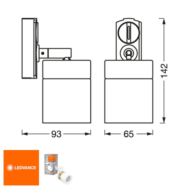 LEDVANCE LEDVANCE Schienensystem Tracklight Spot Cylinder Gold/Weiß GU10