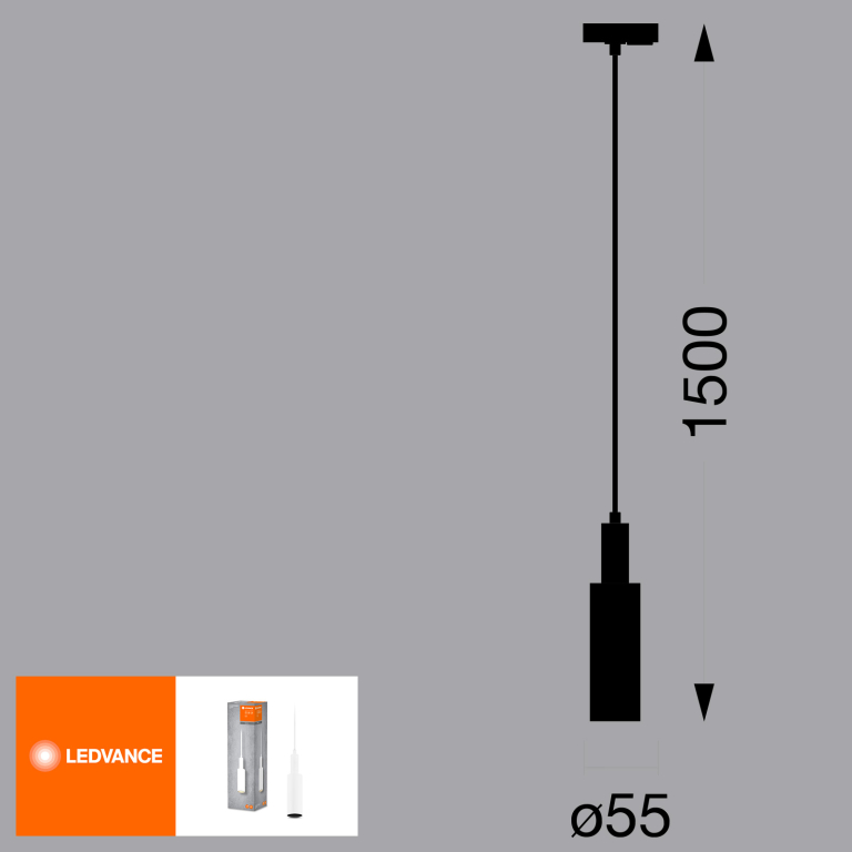 LEDVANCE LEDVANCE Schienensystem Pendelleuchte Cylinder Weiß GU10