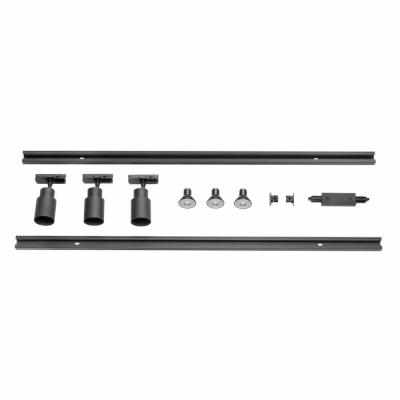 SLV 1-Phasen Schienen Set PURI 2.0 schwarz inkl. QPAR51 Leuchtmittel