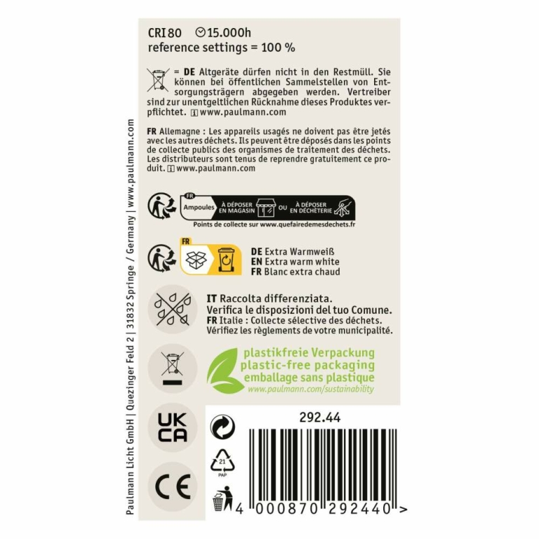 Paulmann Rustic Shine Standard 230V LED Birne E27   300lm 4,5W 1800K dimmbar Gold