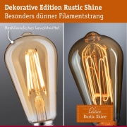 Rustic Shine Standard 230V LED Globe E27 Filament in I-Form  300lm 4,2W 1800K dimmbar Gold