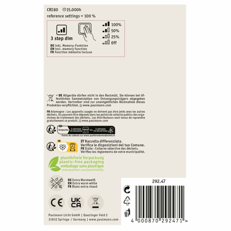 Paulmann Rustic Shine Standard 230V LED Globe E27 Filament in S-Form  170lm 4,2W 1800K dimmbar Rauchglas