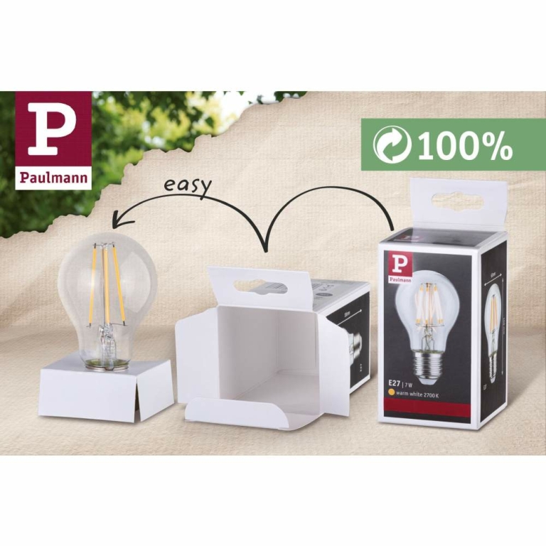 Paulmann Eco-Line Filament 230V LED Birne E27 Einzelleuchte  806lm 4,3W 3000K dimmbar Klar