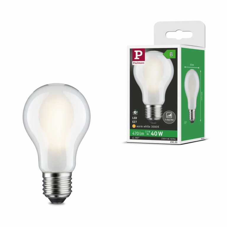 Paulmann Eco-Line Filament 230V LED Birne E27 Einzelleuchte  470lm 2,5W 3000K dimmbar Matt