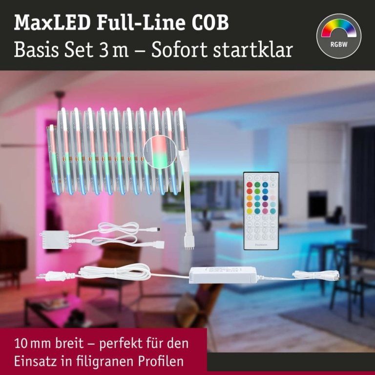 Paulmann MaxLED 500 LED Strip RGBW   3m   18W 530lm/m 896 LEDs/m RGBW+ 36VA