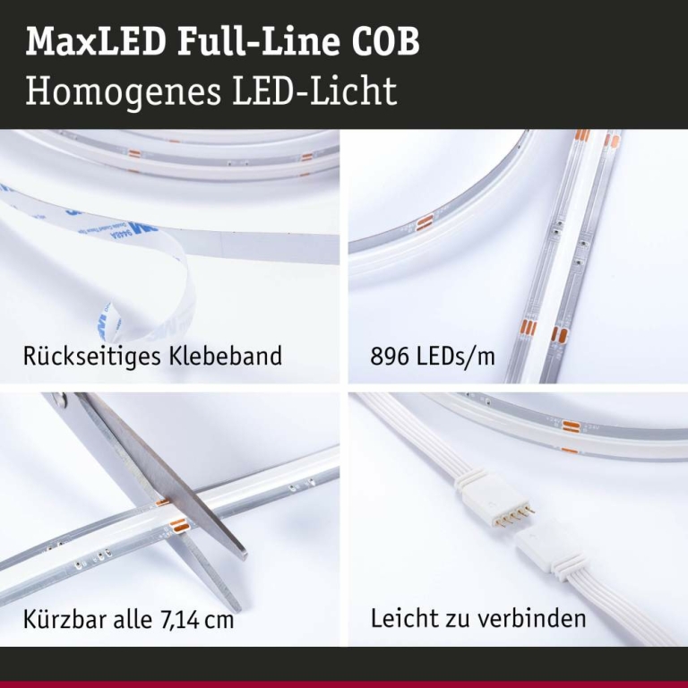 Paulmann MaxLED 500 LED Strip RGBW   2,5m   15W 530lm/m 896 LEDs/m RGBW+