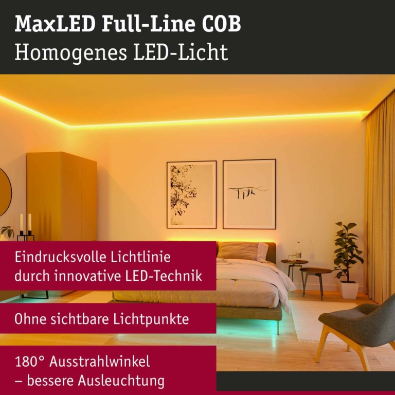 Paulmann MaxLED 1000 LED Strip Full-Line COB Basisset  3m   27W 1038lm/m 896 LEDs/m RGBW+ 60VA