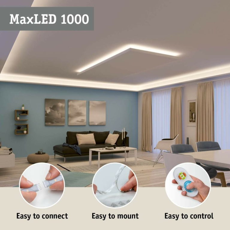 Paulmann MaxLED 1000 LED Strip Full-Line COB Basisset  3m   27W 1038lm/m 896 LEDs/m RGBW+ 60VA