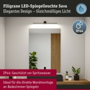 LED Spiegelleuchte Sava  IP44  3000K 300lm 230V 5W  Schwarz matt