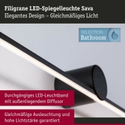 LED Spiegelleuchte Sava  IP44  3000K 500lm 230V 7,5W  Schwarz matt
