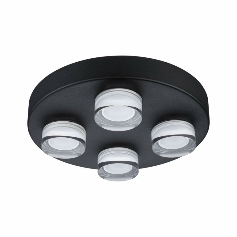 Paulmann Selection Bathroom Wand-/Deckenleuchte Kame IP44  3000K 4x2000lm 230V 4x4,2W  Signalschwarz