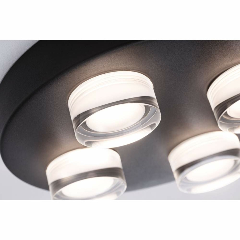 Paulmann Selection Bathroom Wand-/Deckenleuchte Kame IP44  3000K 4x2000lm 230V 4x4,2W  Signalschwarz