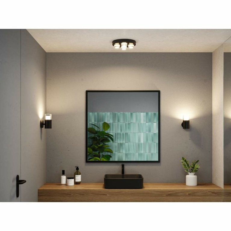 Paulmann Selection Bathroom Wand-/Deckenleuchte Kame IP44  3000K 320lm 230V 5W  Signalschwarz