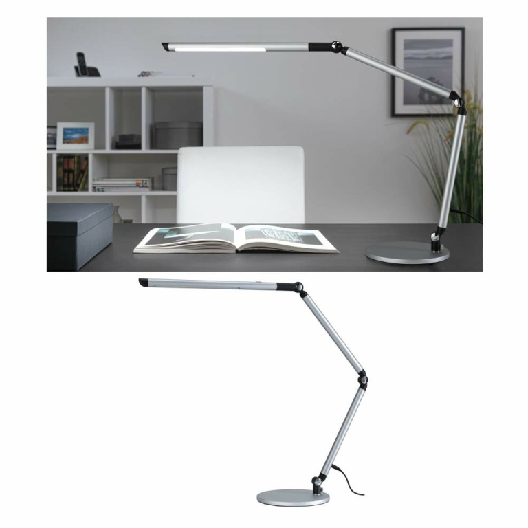 Paulmann LED Schreibtischleuchte 3-Step-Dim FlexBar  White Switch 700lm 9,5W Silber matt