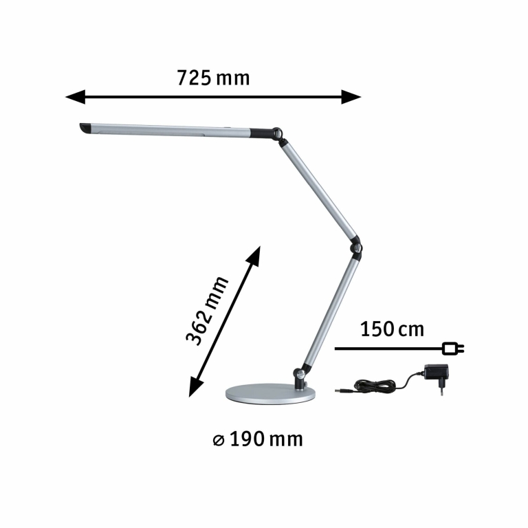 Paulmann LED Schreibtischleuchte 3-Step-Dim FlexBar  White Switch 700lm 9,5W Silber matt