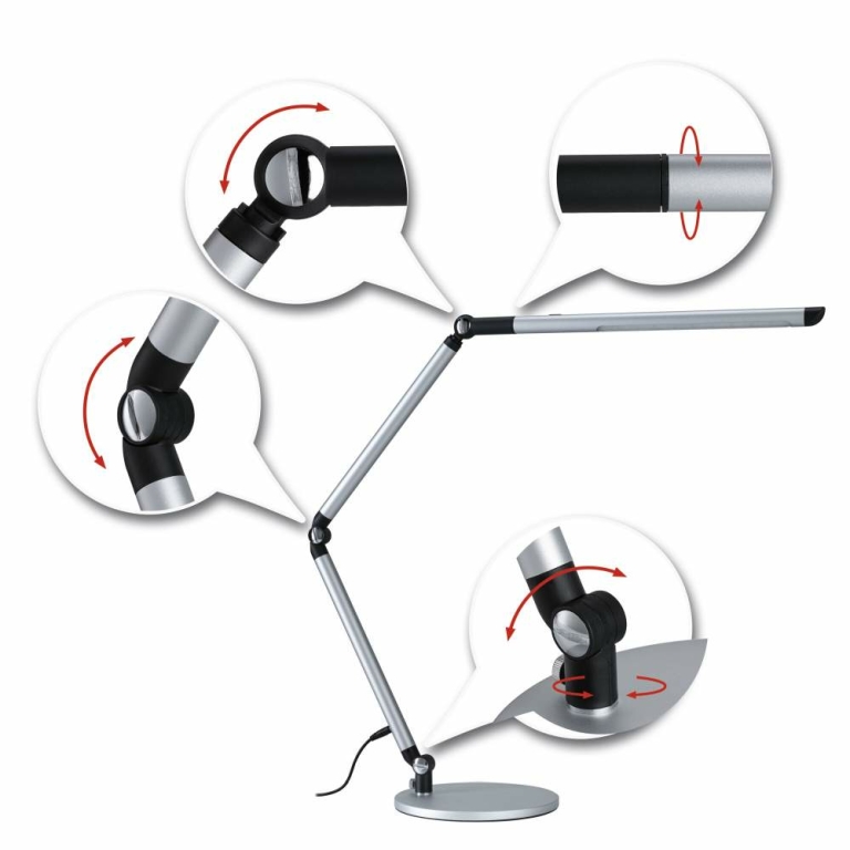 Paulmann LED Schreibtischleuchte 3-Step-Dim FlexBar  White Switch 700lm 9,5W Silber matt
