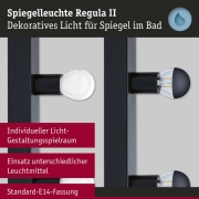 Spiegelleuchte Regula II  IP44 E14   230V max. 4x40W dimmbar Schwarz
