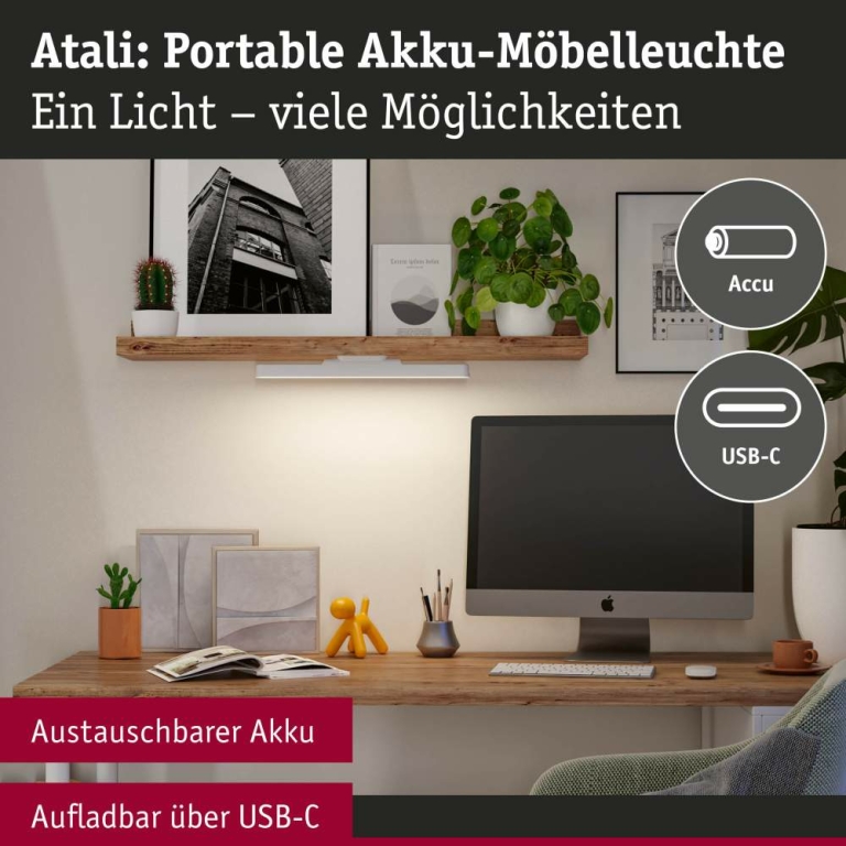 Paulmann Mobile Möbelaufbauleuchte Atali 240lm 4000K Weiß
