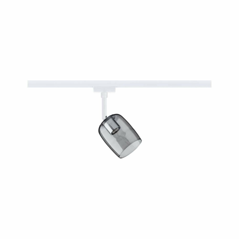 Paulmann URail Schienenspot Blossom  G9  max. 10W  dimmbar 230V Signalweiß Rauchglas