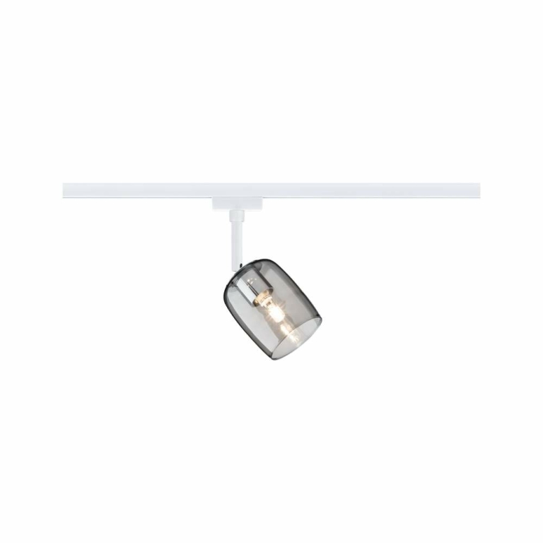 Paulmann URail Schienenspot Blossom  G9  max. 10W  dimmbar 230V Signalweiß Rauchglas