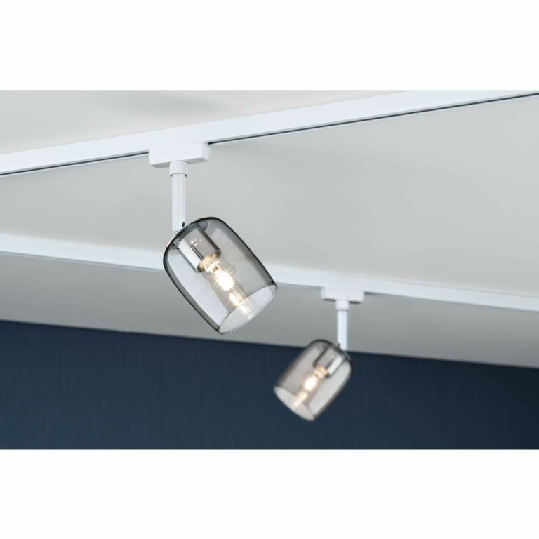 Paulmann URail Schienenspot Blossom  G9  max. 10W  dimmbar 230V Signalweiß Rauchglas
