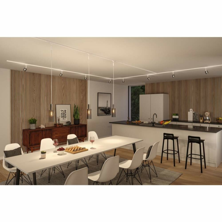 Paulmann URail Schienenspot Blossom  G9  max. 10W  dimmbar 230V Signalweiß Rauchglas