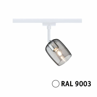 Paulmann URail Schienenspot Blossom  G9  max. 10W  dimmbar 230V Signalweiß Rauchglas