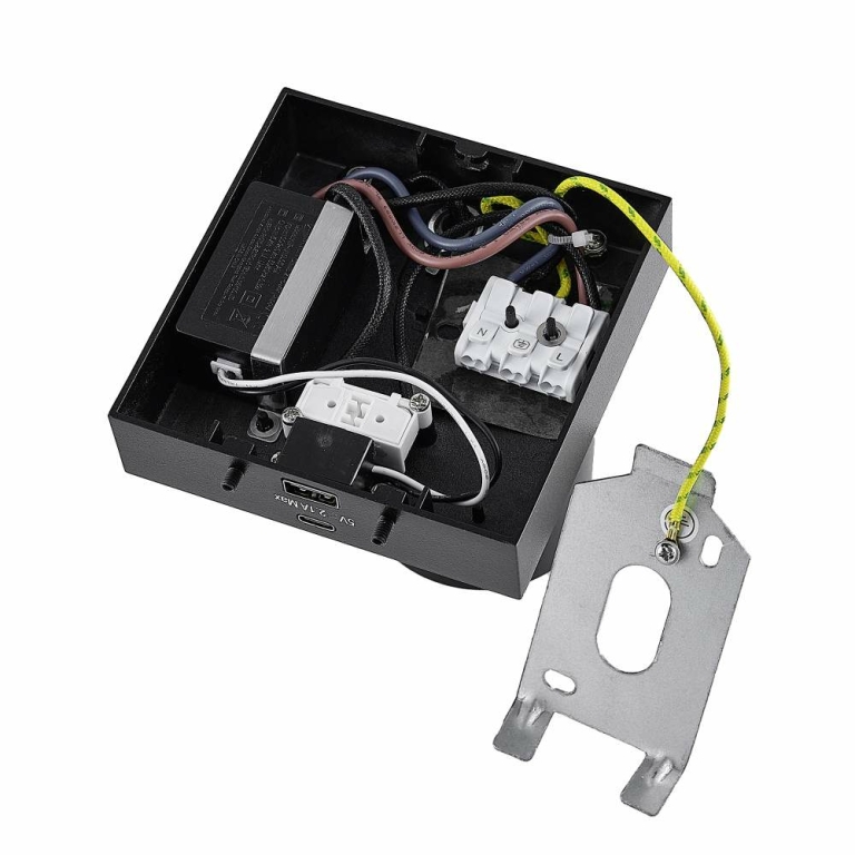 Deko-Light Can Tilt eckig USB, 1x 7,5 W GU10, Schwarz
