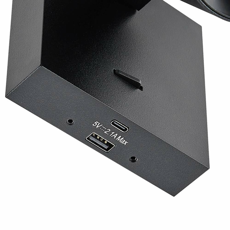 Deko-Light Can Tilt eckig USB, 1x 7,5 W GU10, Schwarz