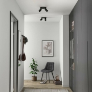 Can Tilt rund, 2x 7,5 W GU10, Schwarz