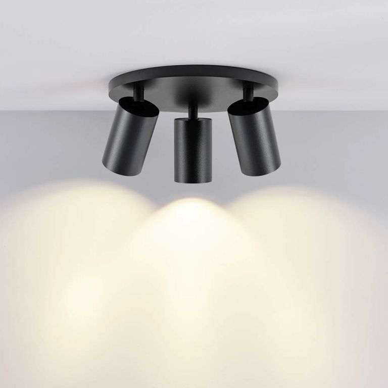 Deko-Light Can Tilt rund, 3x 7,5 W GU10, Schwarz