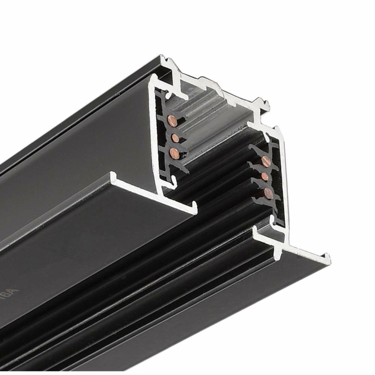 Deko-Light D Line DALI Einbaustromschiene mit Flügel 1m, schwarz
