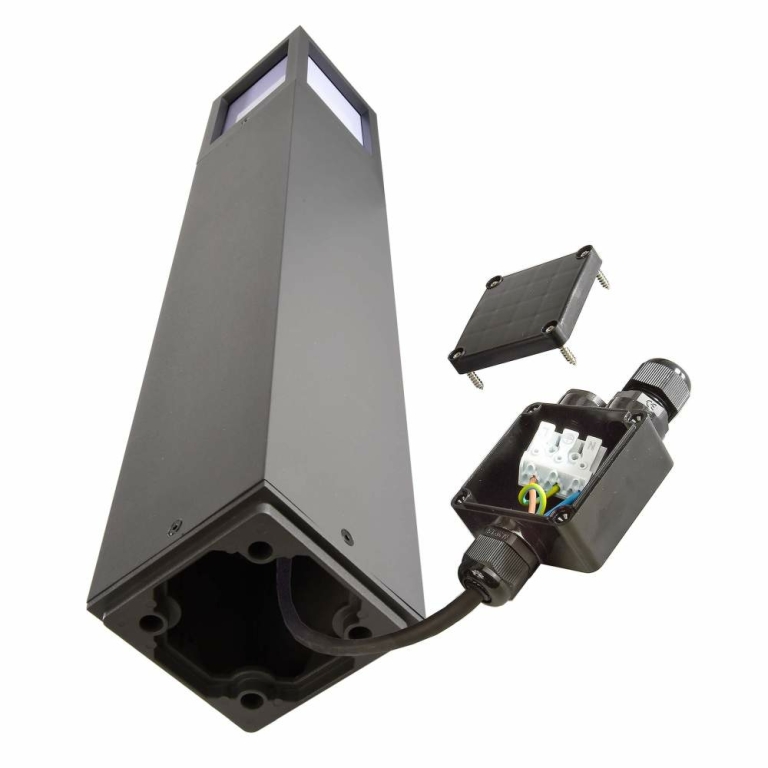 Deko-Light Facado II eckig getönt 650mm, 1x max 20 W, E27, Grau