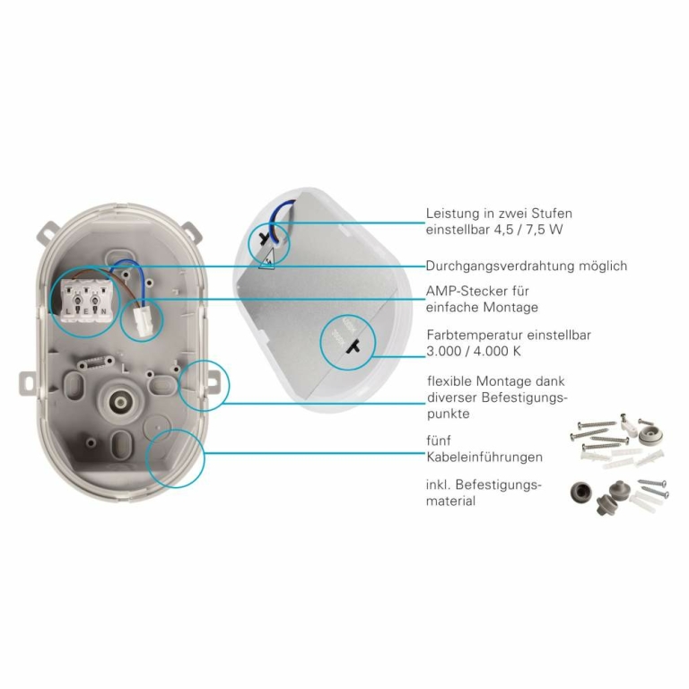 Deko-Light Sotano, 4,5/7,5 W, 3000/4000 K, Grau