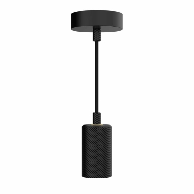 Deko-Light Segula E27 Fassung für Design-Bulb, schwarz, 2m Stoffkabel & Baldachin