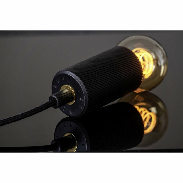 Deko-Light Segula E27 Fassung für Design-Bulb, schwarz, 5m Stoffkabel & Baldachin