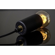 Segula E27 Fassung für Design-Bulb, schwarz, 5m Stoffkabel & Baldachin