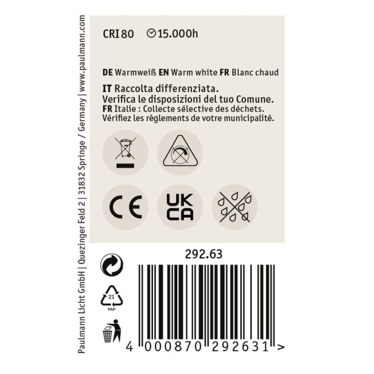 Paulmann Modern Classic Edition Standard 230V LED Tropfen Kopfspiegel E14  250lm 2,5W 2700K  Kopfspiegel Schwarz matt