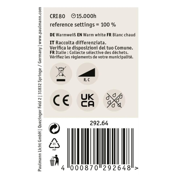 Paulmann Modern Classic Edition Standard 230V LED Tropfen Kopfspiegel E14  470lm 4,5W 2700K dimmbar Kopfspiegel Schwarz matt
