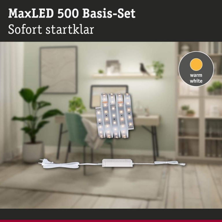 Paulmann MaxLED 500 LED Strip Warmweiß Basisset  1,5m   5,5W 550lm/m 64 LEDs/m 2700K 20VA