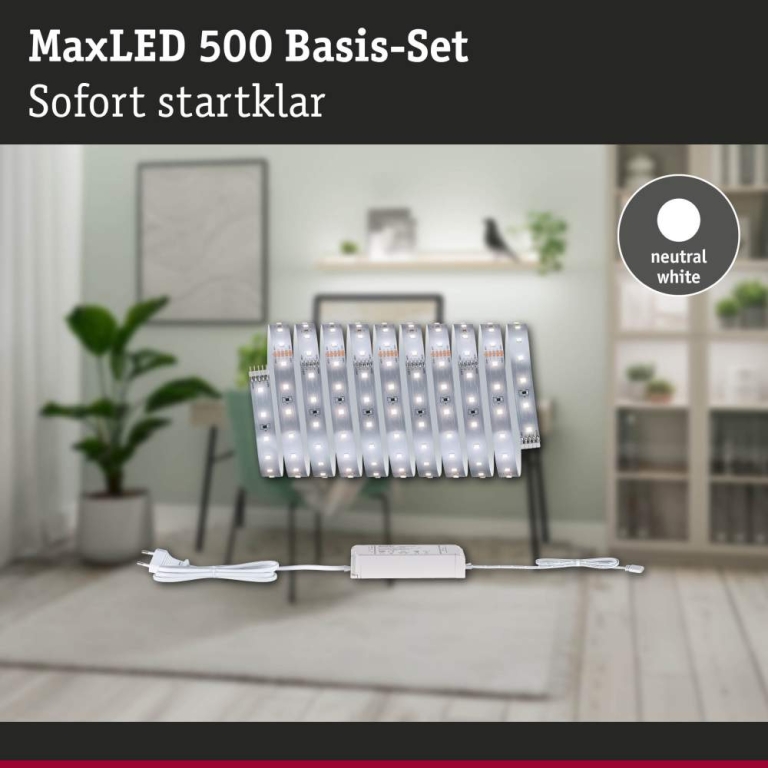 Paulmann MaxLED 500 LED Strip Neutralweiß Basisset  3m   11W 550lm/m 64 LEDs/m 4000K 30VA