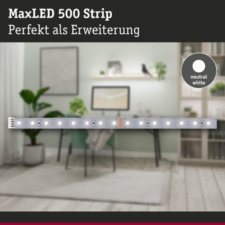 Paulmann MaxLED 500 LED Strip Neutralweiß Einzelstrip  1m   3,6W 550lm/m 64 LEDs/m 4000K