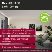 MaxLED 1000 LED Strip Warmweiß Basisset  3m   22W 1100lm/m 128 LEDs/m 2700K 40VA