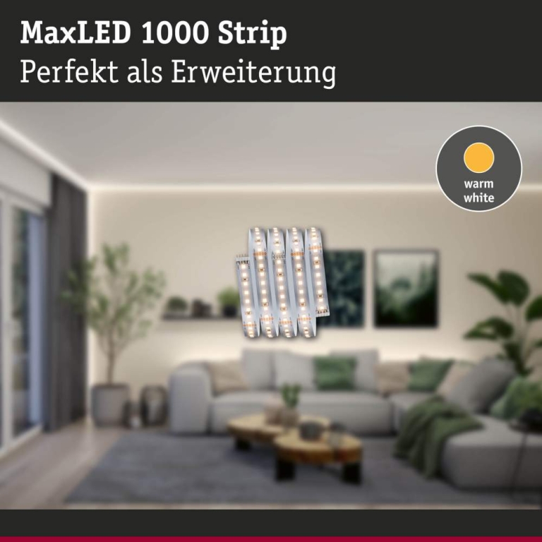 Paulmann MaxLED 1000 LED Strip Warmweiß Einzelstrip  2,5m   18W 1100lm/m 128 LEDs/m 2700K